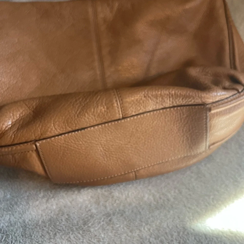 Coach Brown Leather Hobo Bag with Gold Hardware